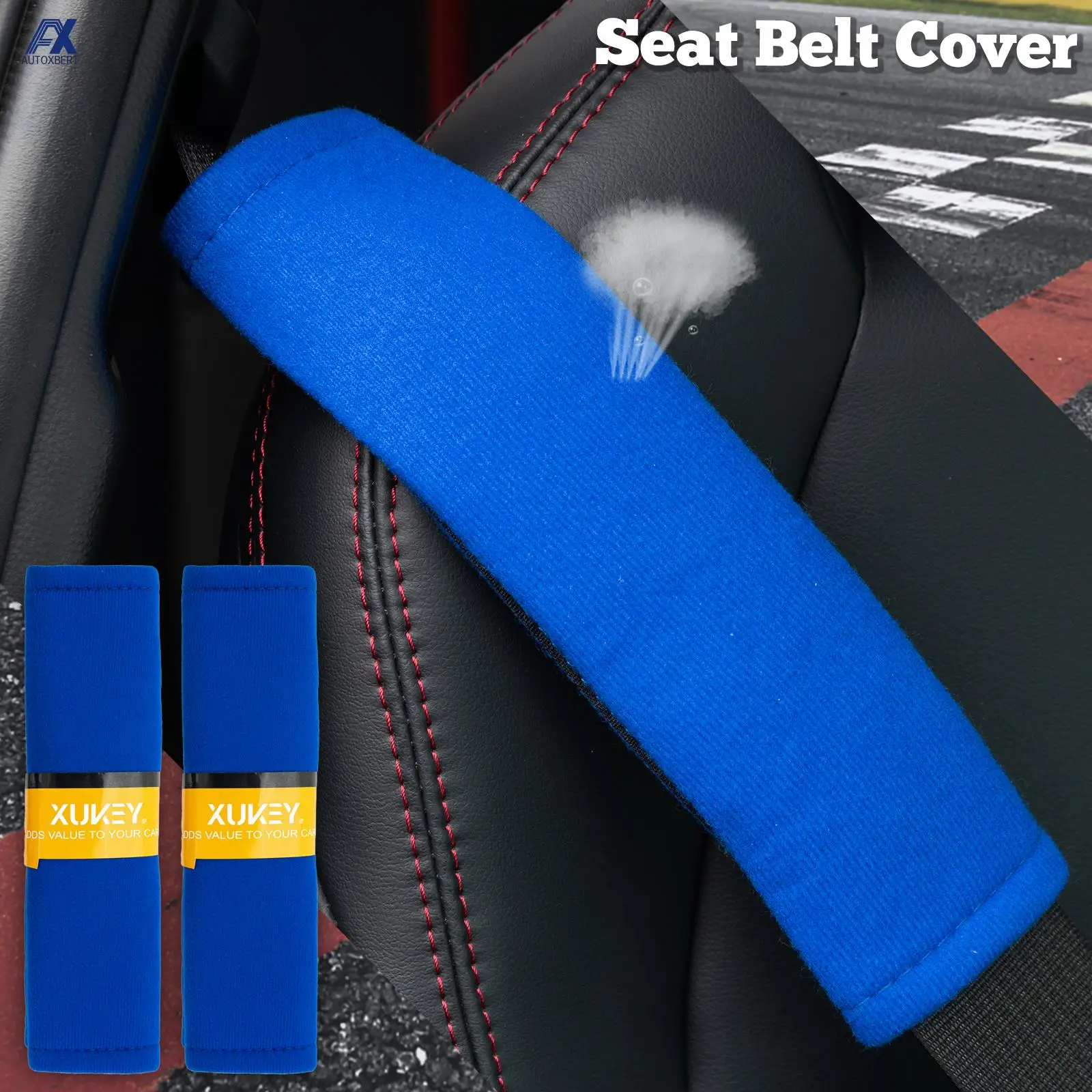 2pcs Blue Auto Child Cotton Safety Belt For Cars Shoulder Protection Car-styling Pad Seat Belt Cover Seat Belts Pillow