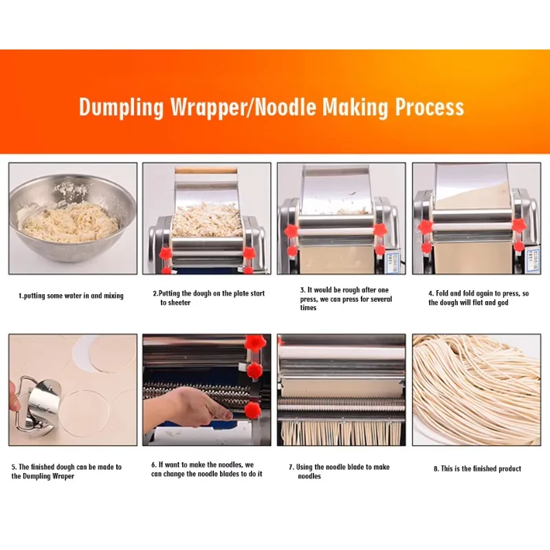 FKM240 상업용 자동 전기 반죽 시트기 국수 제조기 파스타 메이커 반죽 롤러 국수 절단기 240mm