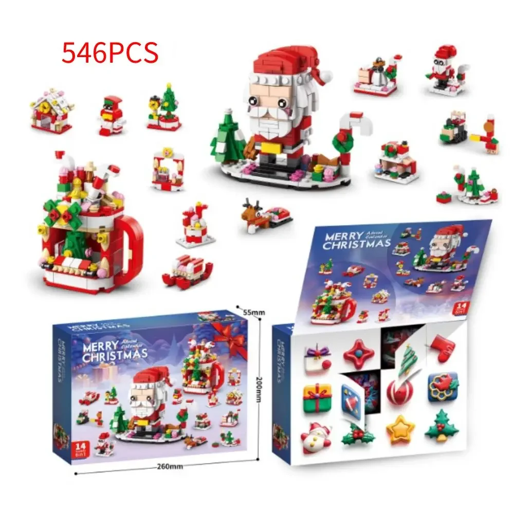 24 anni di natale building block toy blind box set natale calendario dell'avvento mattoni Kit di giocattoli educativi fai da te regalo per bambini adulti