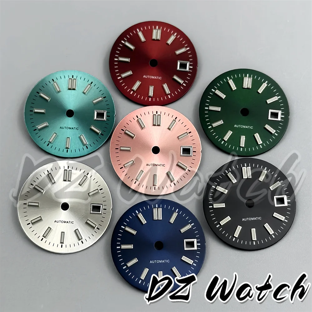 20.5mm Women's Sun Series Dial  Green Luminous 3 O'clock Position  Fits 26mm and 28mm Cases, Compatible with NH05 NH06 Movement
