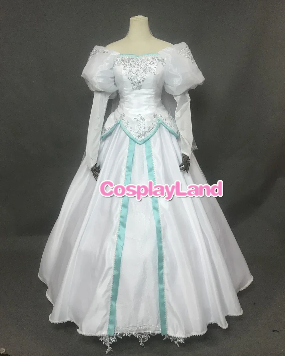 Mermaid Wedding Dress Fancy Carnival Halloween Costumes Adult Princess White Dress Cosplay Veil Evening Party Gown Dress