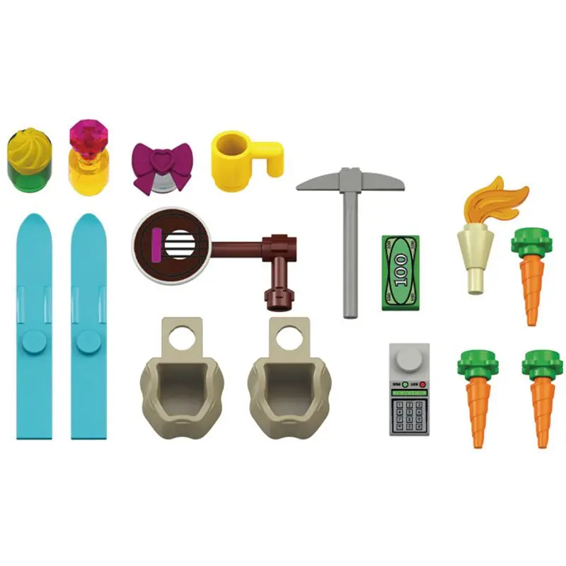 Princess Elsa Anna Skiing Sledge Building Blocks Girls Series Frozen Reindeer Sleigh Children Brainstorm Assembled Toys view 4