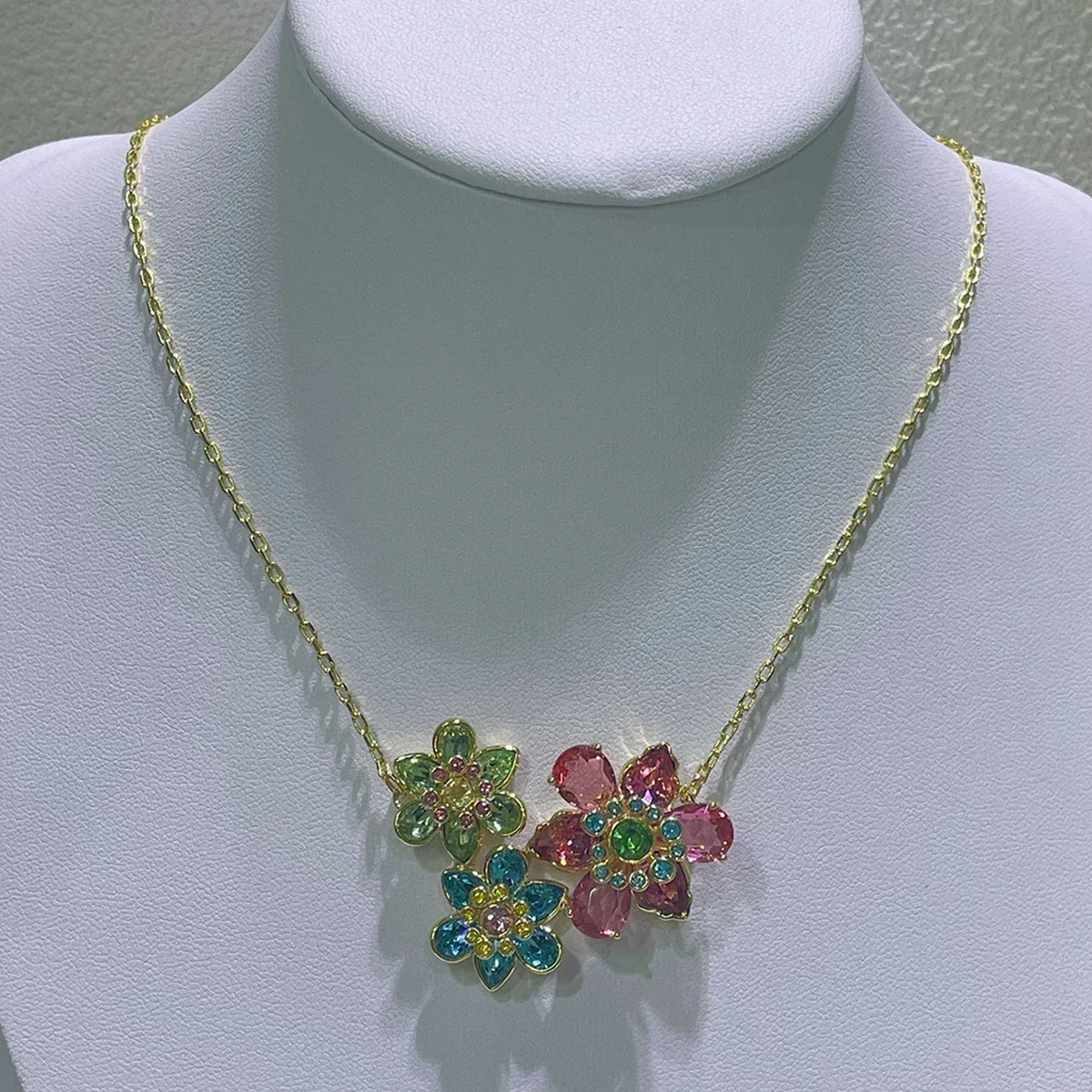 NONE Jewelry Set Blue Flower Crystal 3