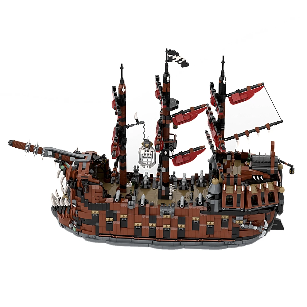 MOC Pirate Ship Building Blocks Game The Ruined King Flying Dutchman DIY Model Bricks Black Pearl Vessel Kids Adult Toys Gift