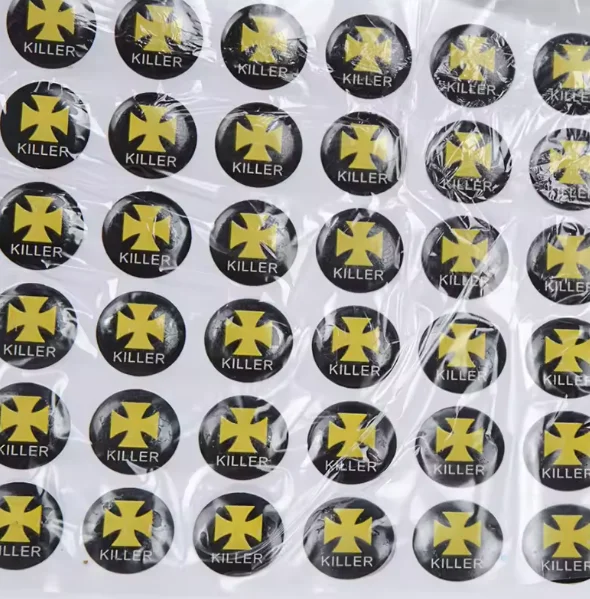 Customized adhesive design, logo printing, circular resin sticker, crystal dome, 3D customized epoxy label