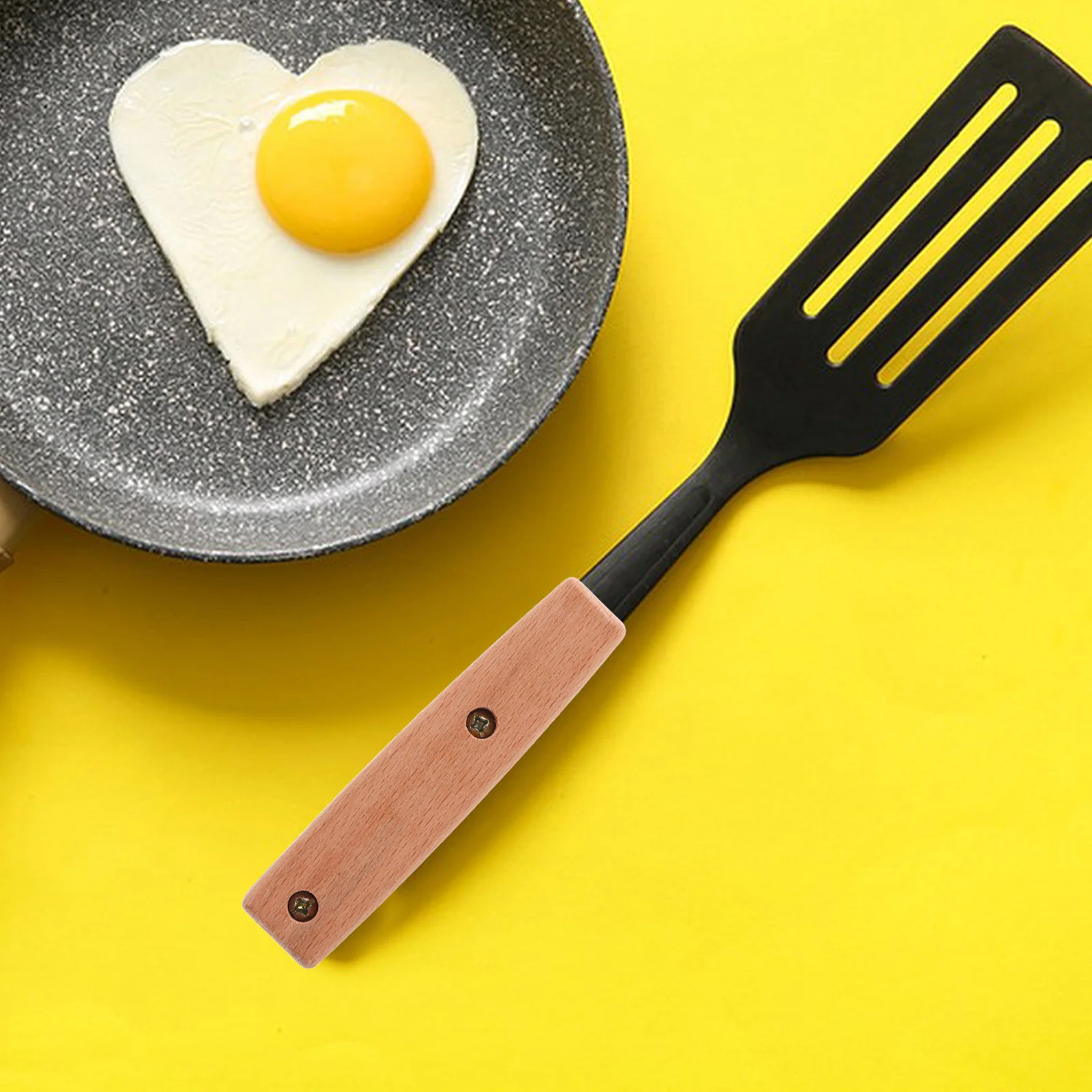 

1Set Solid Wood Spatula Handle Replacement Heat-Resistant Anti-Skid Grip Suitable for Kitchen Tool Repair Baking Cooking