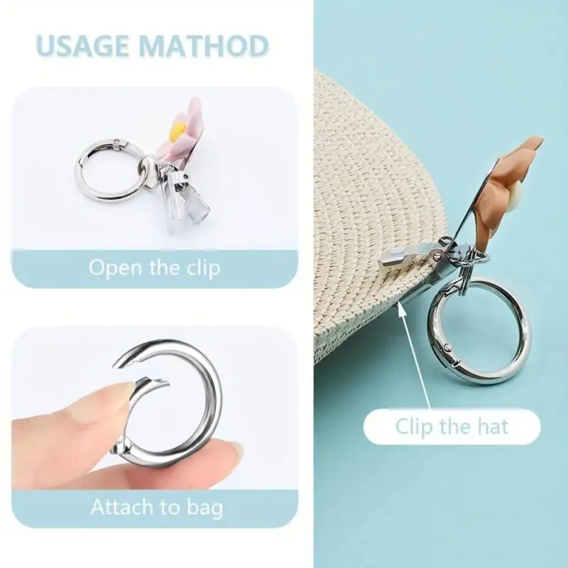 Flower Hat Clip Hanging Bag Style Sunflower Daisy Travel Hat Accessory Holder Handbag Sunglasses Goggles Wallet Hanging Hat Clip