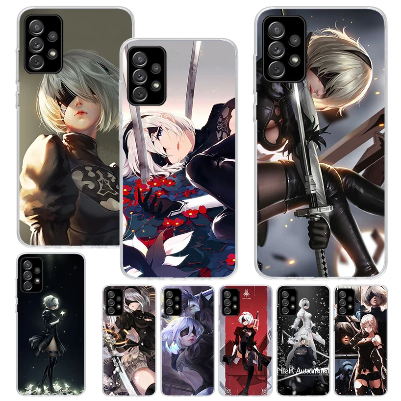 2B Nier Automata Anime Phone Case for Samsung Galaxy A14 A54 A15 A55 A13 A53 A12 A52 A25 A35 A24 A34 A23 A33 A22 A32 A04S A03S A