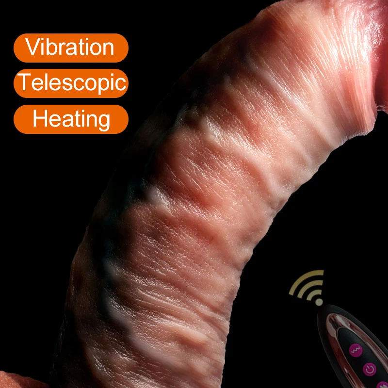 Vibromasseur Télescopique Réaliste pour Femme, Gros Pénis, Plug Anal, Éducatif, Adulte 18 Sex Toys