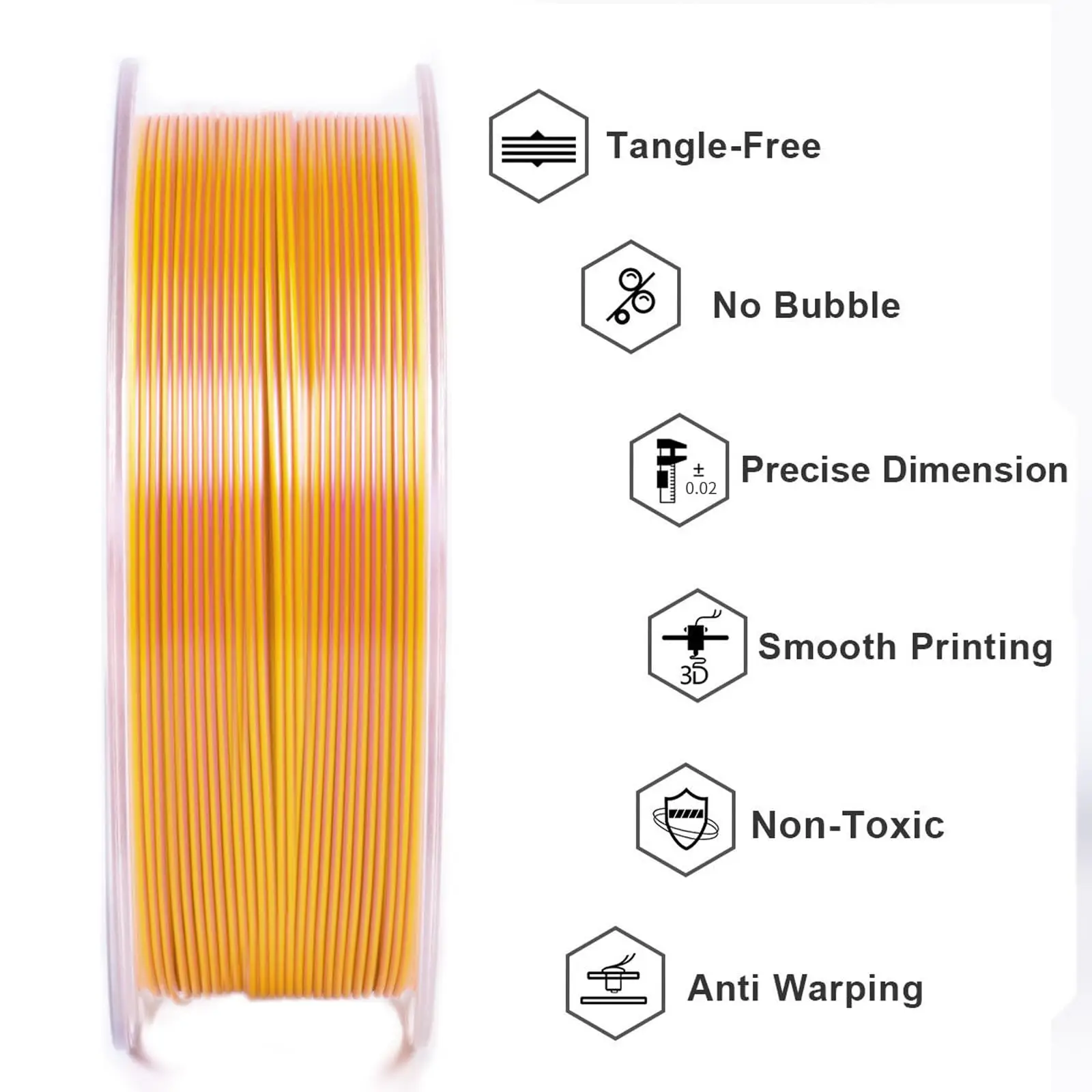 Geeetech Dual Colors BiColor Silk PLA Filament , 3D Filament 1,75 mm 1KG Spool Wire  (+/-0.03mm) Vacuum packaging