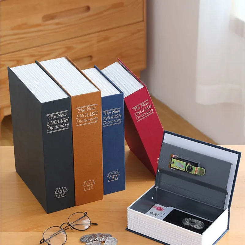 Creative Iron Piggy Bank Dictionary Style Book Shaped Money Safe Box Password Key Storage Box Mini Piggy Bank With Lock ZE162