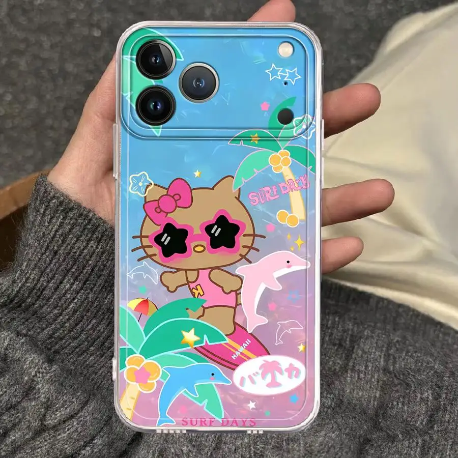 Cartoon Sanrio Hello Kitty Clear Phone Cover Case for Apple iPhone 17 Pro Max 12 17e 11 XS XR 15 16e 16 Air 14 Plus 13 Mini view 3