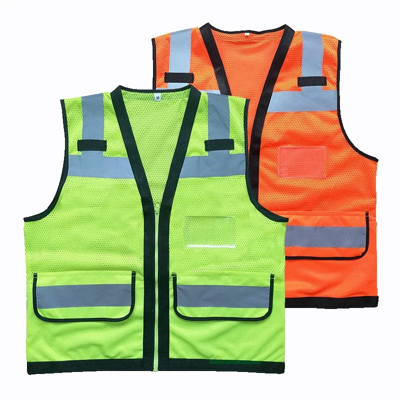 High Visibility Reflective Safety Vest Safety Clothing Work Reflective Vest Multi Pockets Workwear Safety Waistcoat Men