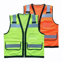 Gilet di sicurezza riflettente ad alta visibilità abbigliamento di sicurezza gilet riflettente da lavoro Multi tasche abbigliamento da lavoro gilet di sicurezza da uomo