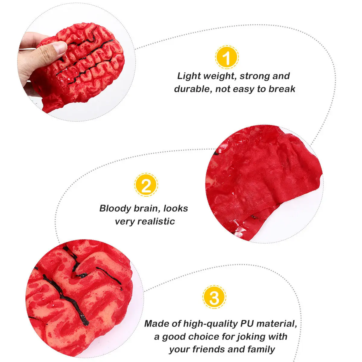

1Pcs Halloween Broken Body Parts Prop Scary Fake Severed Brain Decoration Prank Horror Realistic Organ Lunch Box for Party
