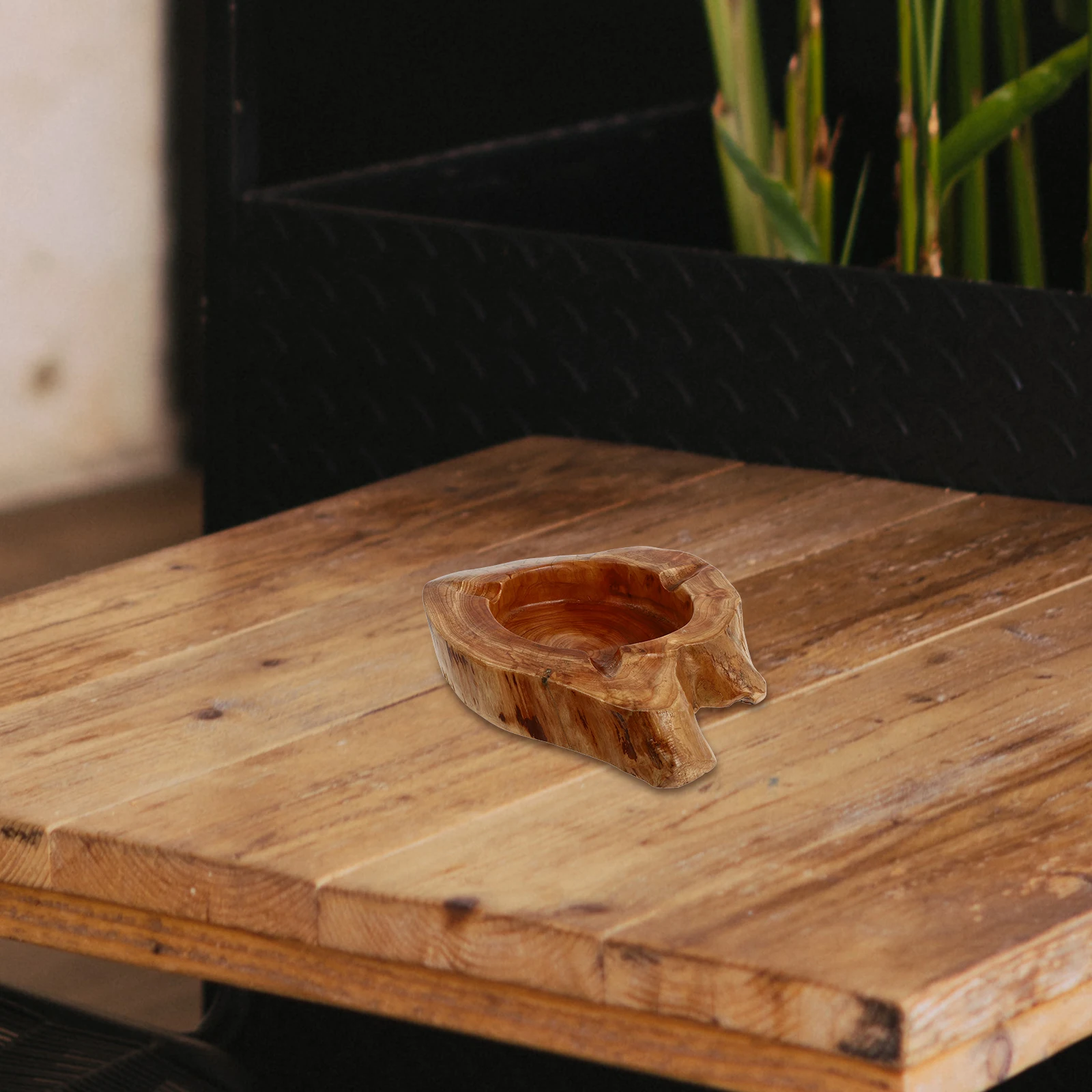 

Wooden Ashtray Natural Fir Material Retro Design Home Use Desktop Container Long Lasting Practical Display Table Top Cigarette