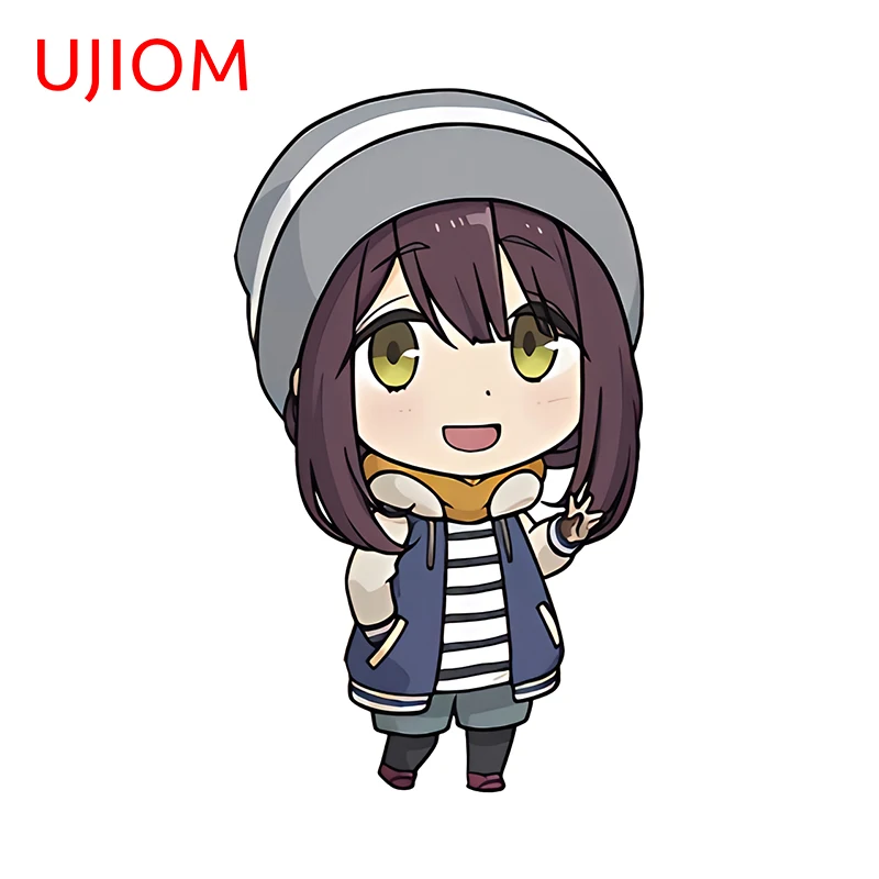 UJIOM 13cm X 7.6cm Yuru Camp Theme Wall Stickers Personality Anime Characters Decals Cute Kids Room Wallpapers Dedcoration