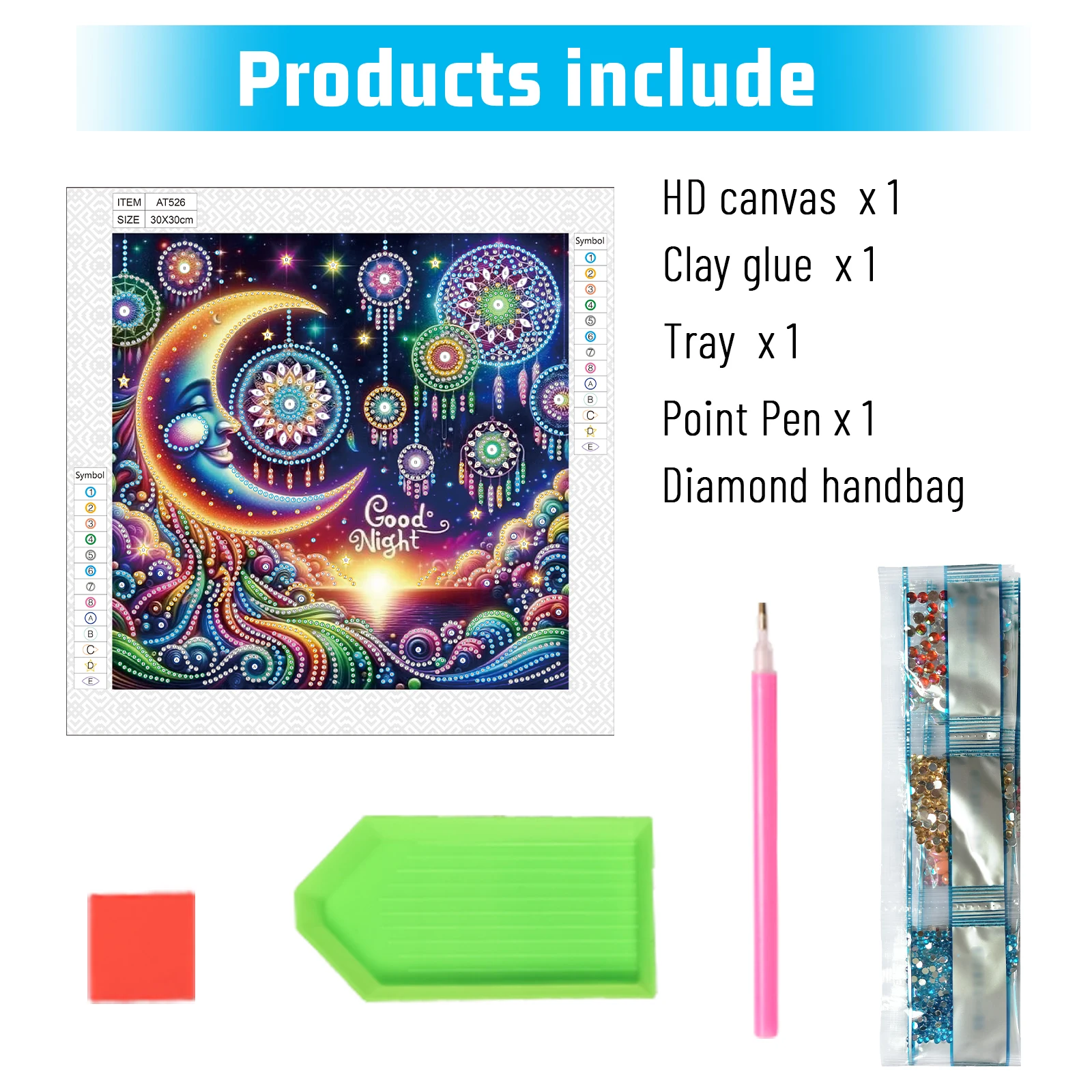 DIY Colorful Moon 5D Special Shape Diamond Art Kits for Beginners,Diamond Art Painting Kits for Home Wall Decoration Gift