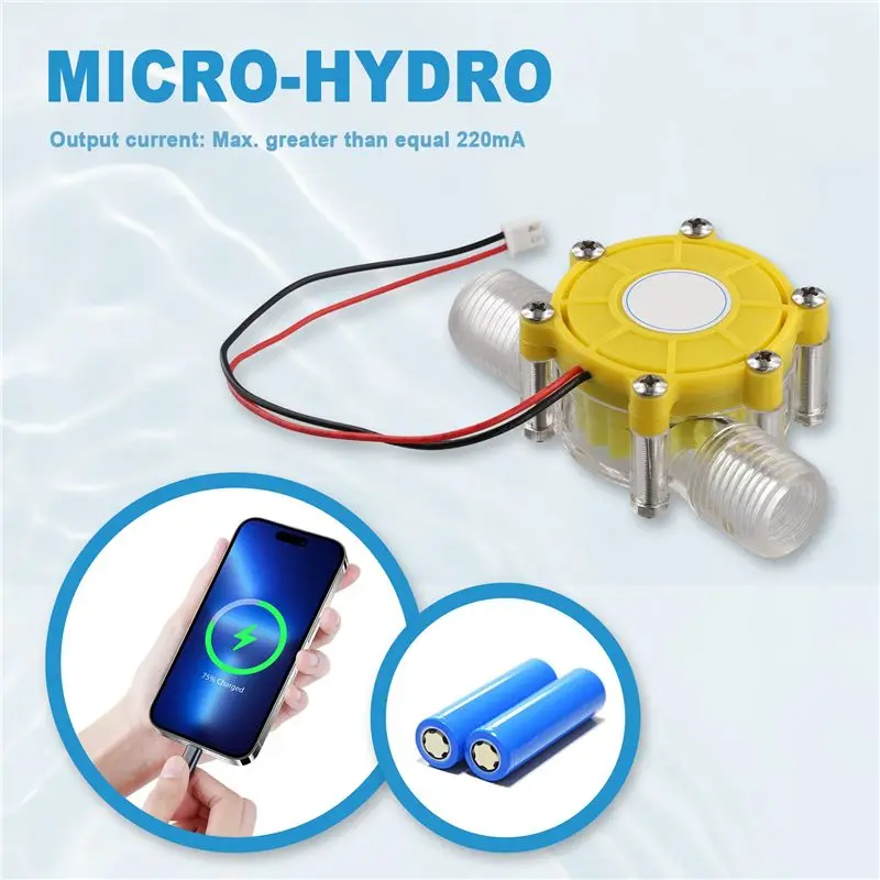 YANA50I 10W Water Flow Pump Mini Hydro Generator Turbine Flow Hydraulic Conversion