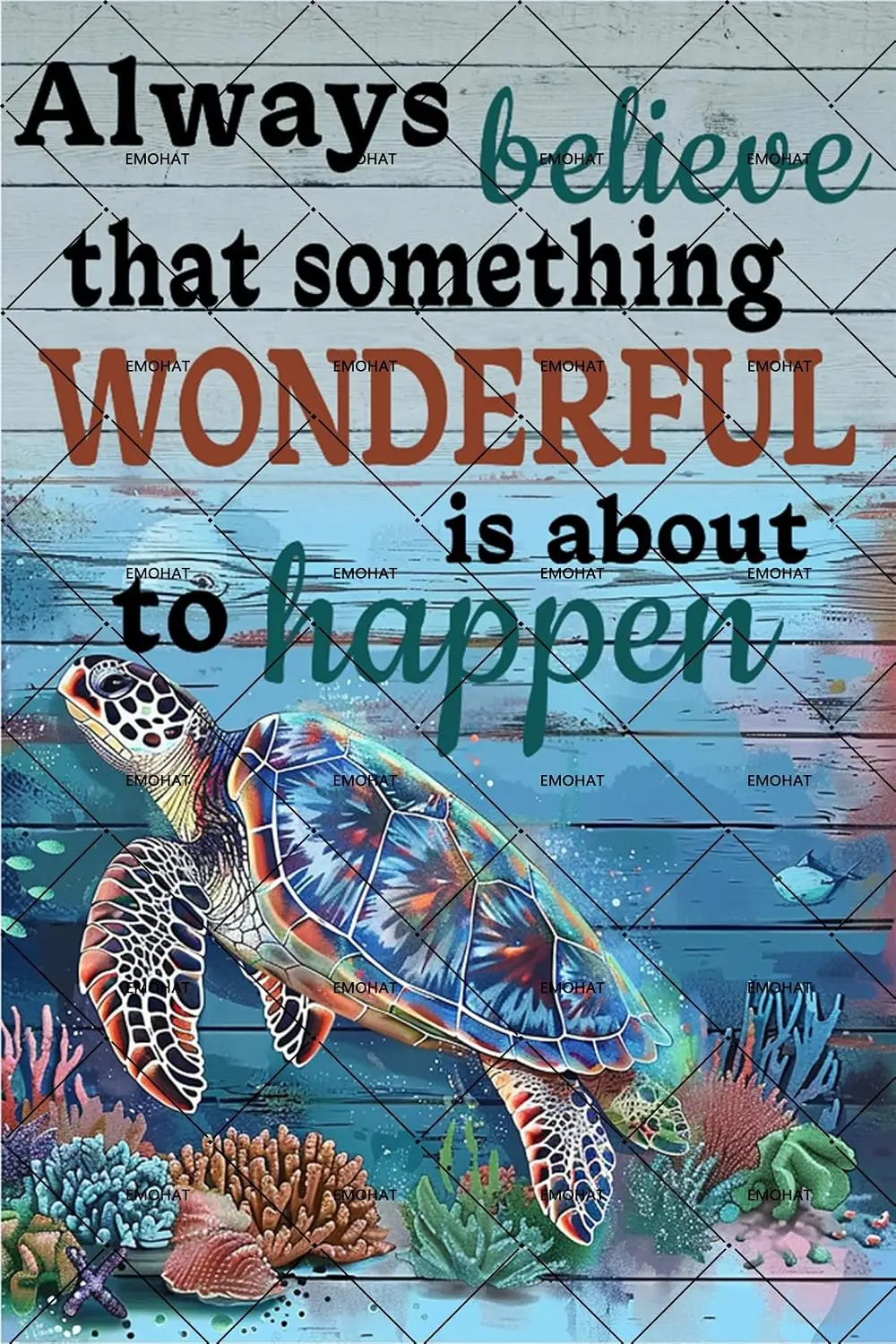EMOHAT Metal Tin Sign Sea Turtle Signs Inspirational Decor Metal Signs Home Cafes Office Pubs Club Farmhouse Metal Plaque Gifts