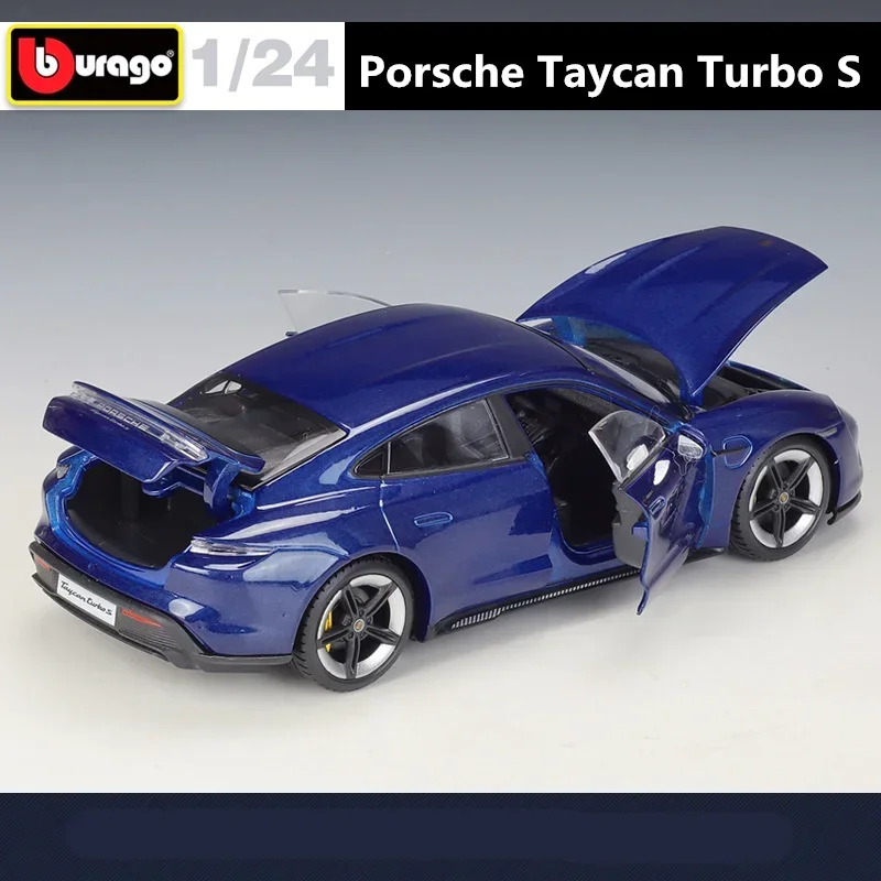 Bburago 1:24 Porsche Taycan Turbo S Coupe Alloy Car Model Diecast Metal Toy Sports Car Model Simulation Collection Kids Toy Gift