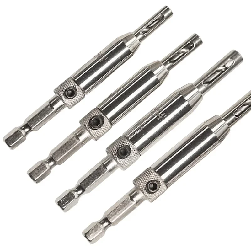 3pcs Self Centering Hinge Drill Bits Door Window Cabinet Woodworking Hole Puncher Wood Reaming Tools Countersink Drill Bits