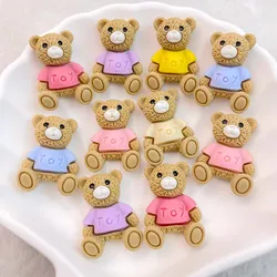 10PCS New Cute Cartoon Little Bear Series Resin Clip Book DIY Fashion Hairpin Decoration Crafts