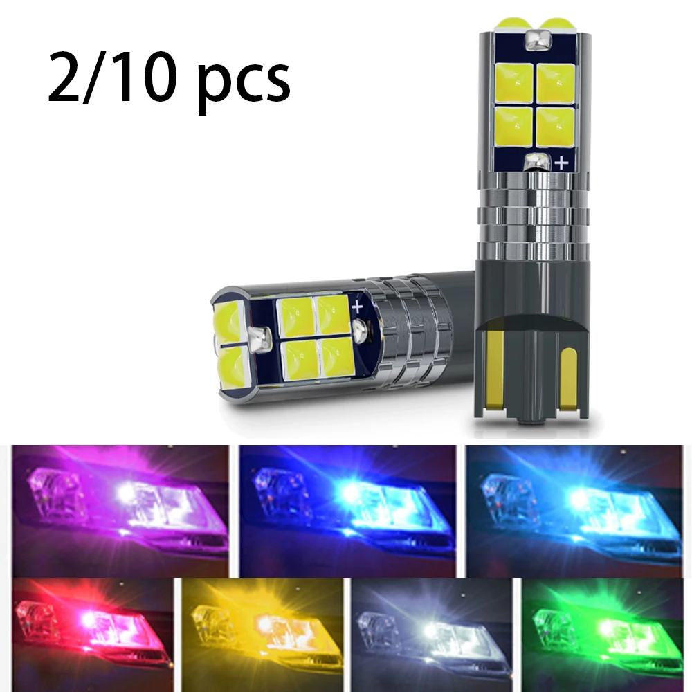

10pcs T10 3030 10SMD W5W Super Bright Car Interior Reading Dome Light Marker Lamp 168 194 LED Auto Wedge Parking Bulbs Orange