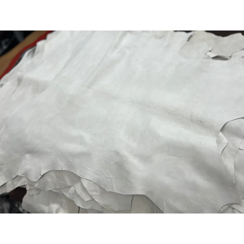 Italian Bonaudo Off-White Fetal Calf Leather, 5-6Sf, Delicate and Soft, 0.5mm