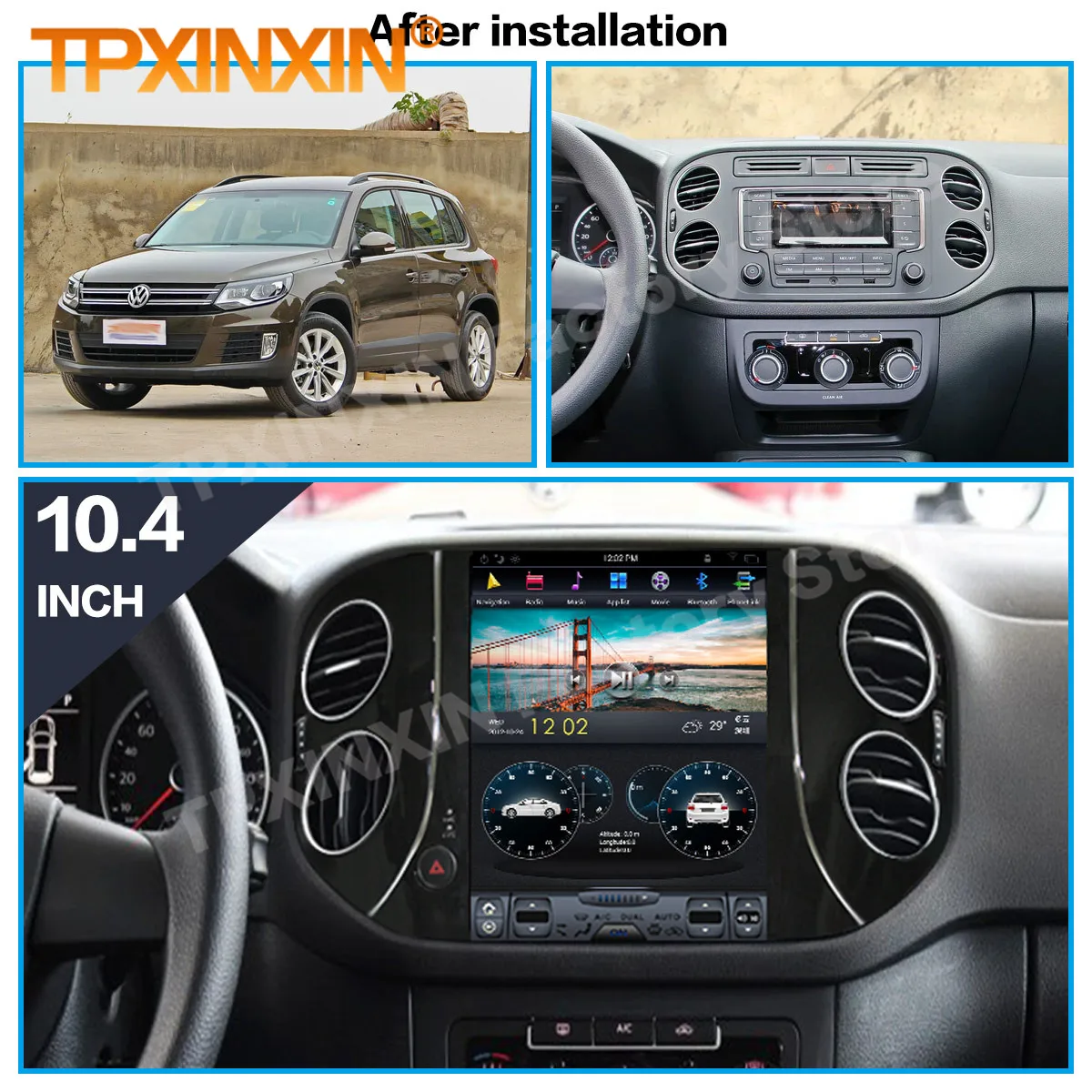 Android Tesl- Screen Radio Receiver For Volkswagen VW Tiguan 2010 2011 2012 2013 2014 2015 2016 GPS Navi Video Audio Head Unit