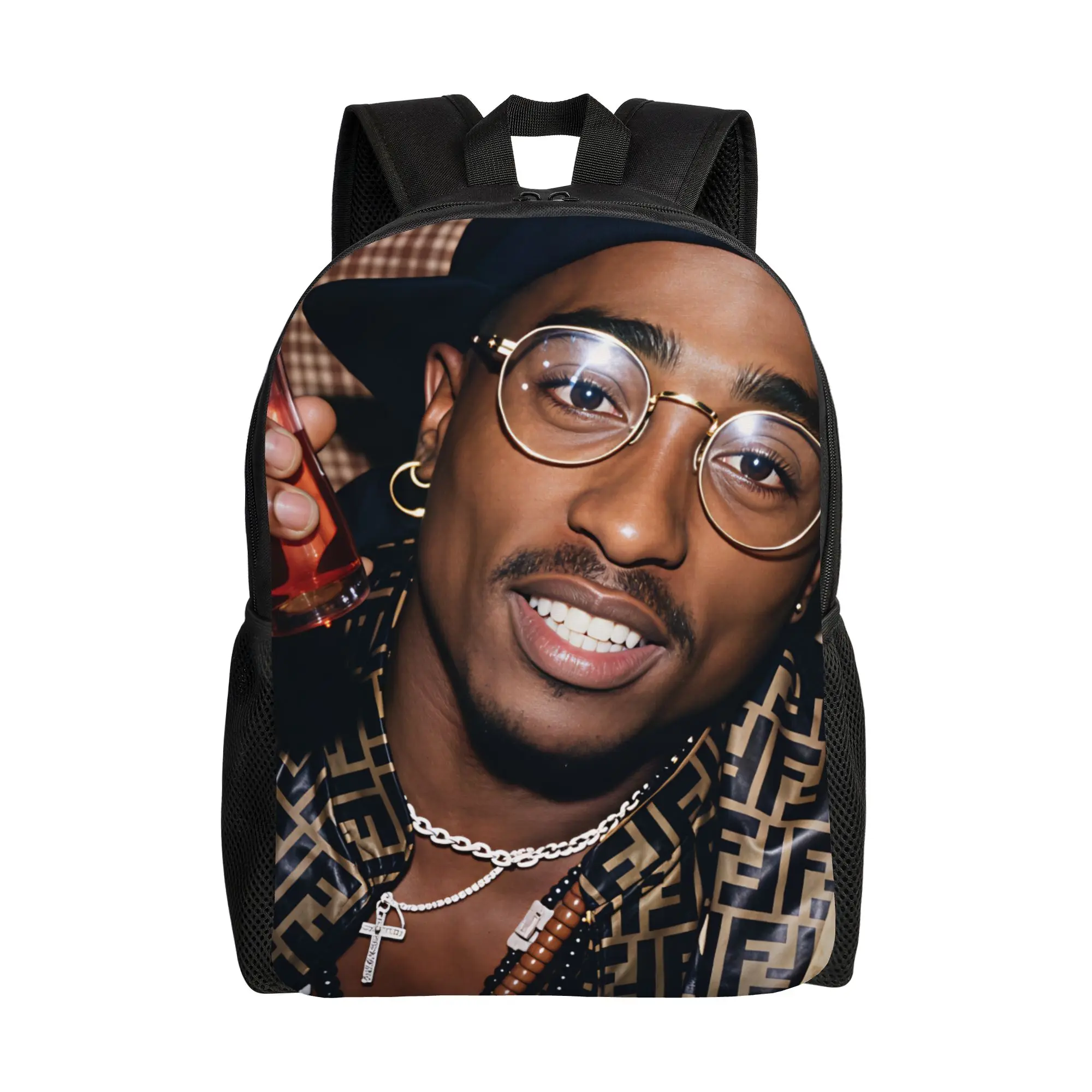 Rapper Tupacs Backpack  Travel Backpacks Student Style High School Bags Design Pattern Rucksack