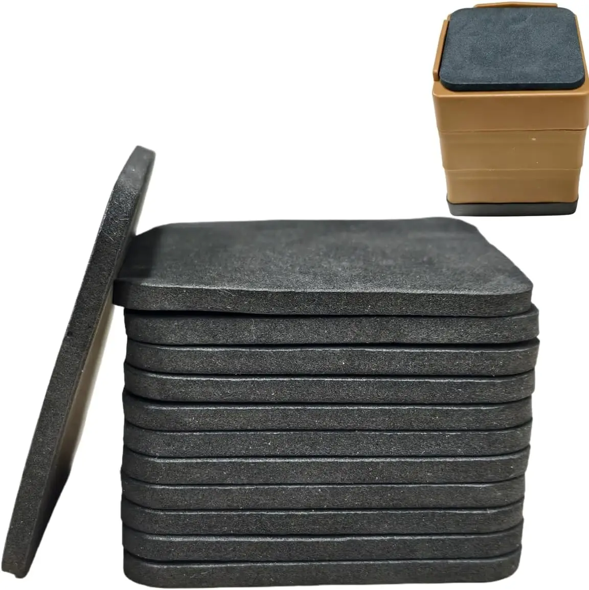 

12 Pcs Anti-Slip EVA Pads Noise Reduction Fit for 3.3 Inch Width PVC Bed Risers Furniture Risers, Dorm Bed and Couch risers Esse