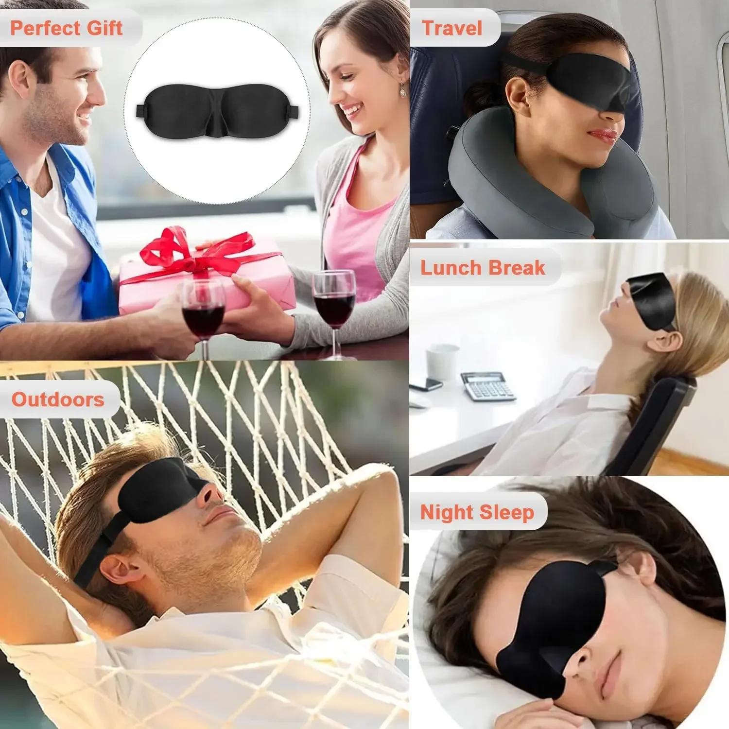 3D Sleep Mask Sleep Light-Blocking Three-Dimensional Eye mask Relieve Eye Fatigue Breathable Double-Layer Travel Sleep Eye mask