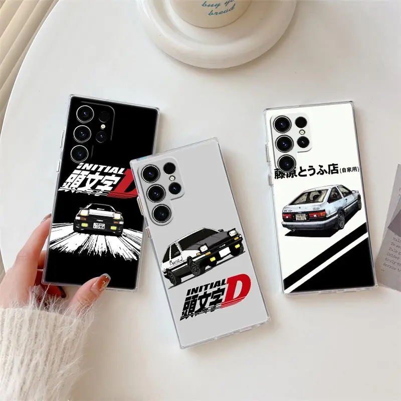 Anime Initial D AE86 S25Ultra Clear Case For Samsung Galaxy S25 S24 S23 Ultra S20 S21 FE S22 Plus A56 A55 A36 A26 5G Phone Cover