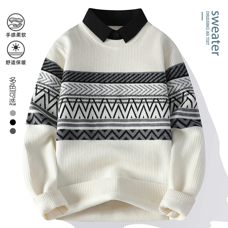 2024 winter new arrival korean style thicken mens warm sweater men fashion sweaters Men's wool pullovers male size M-3XL