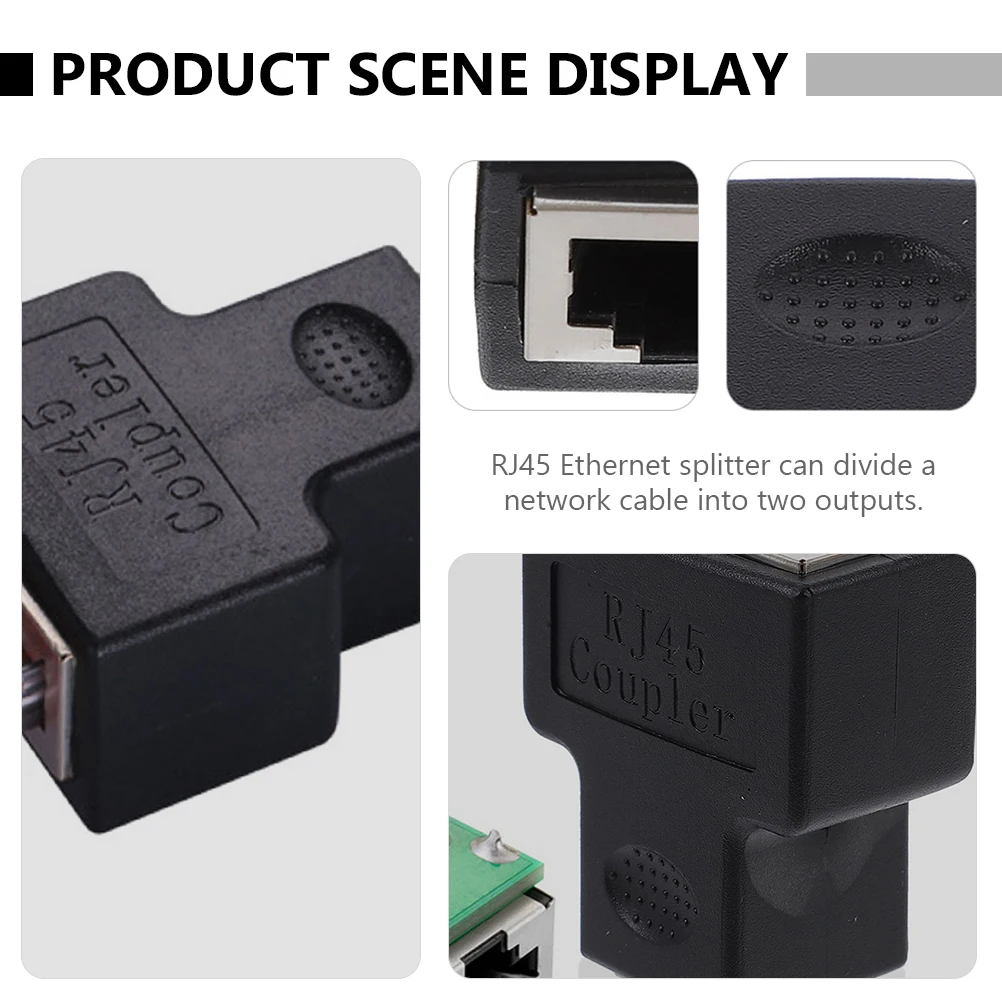

Ethernet Splitter 3U Gold plated 1 to 2 Port Adapter Plug Extender Socket Accessories Network Tee Connector Plastic