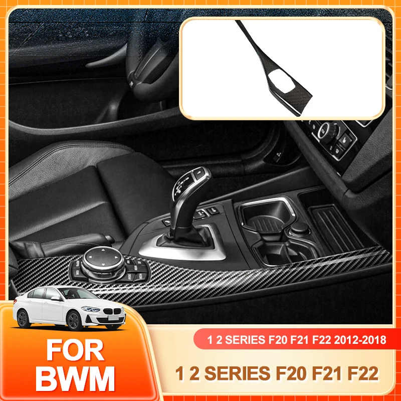 

Glasses Holder Hot Real Carbon Fiber LHD Multimedia Button Panel Cover Sticker For BMW 1 2 Series F20 F21 F22 F23 2012-2018 I