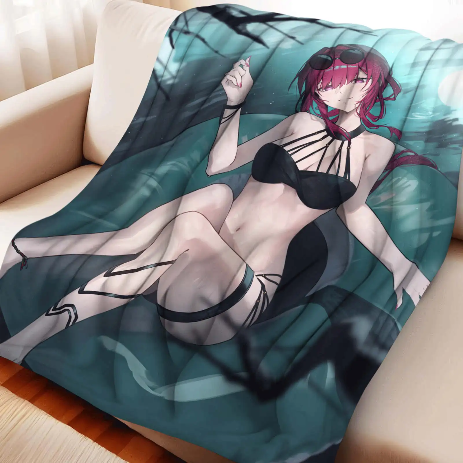 honkai star rail  Kafka Print Flannel Blanket - Ultra-Soft Machine Washable All-Season Throw for Sofa Camping Office Bedroom