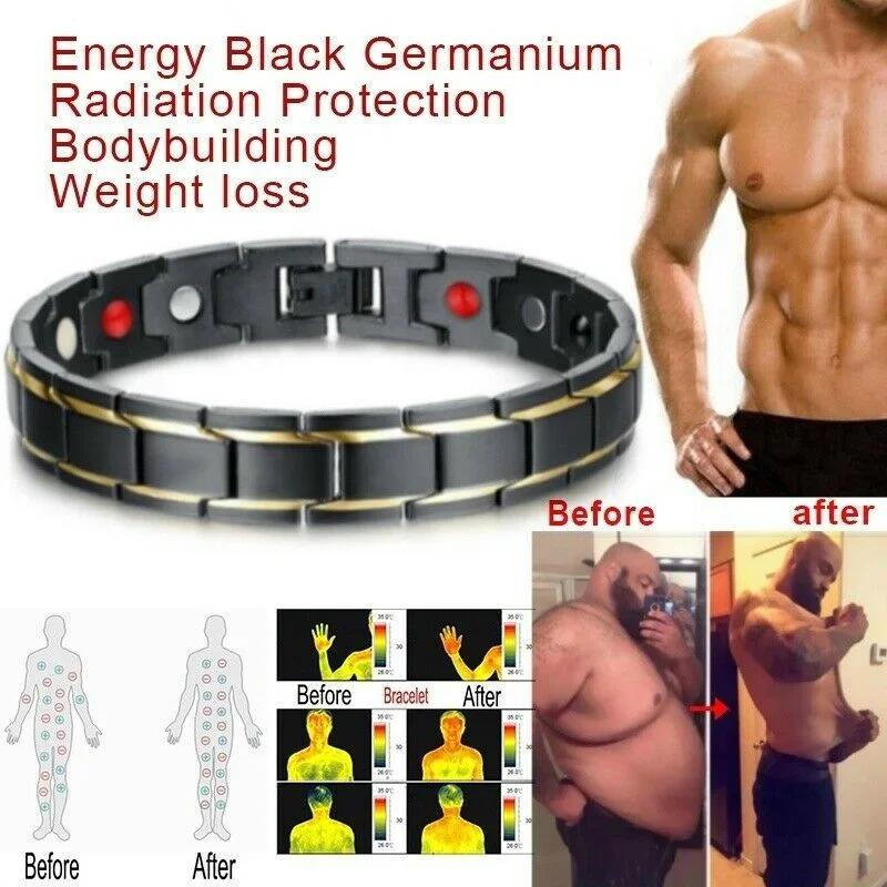 New Women Men Health Care Germanium Magnetic Bracelet Arthritis And Carpal Tunnel Stainless Steel Power Therapy Bracelets Heat