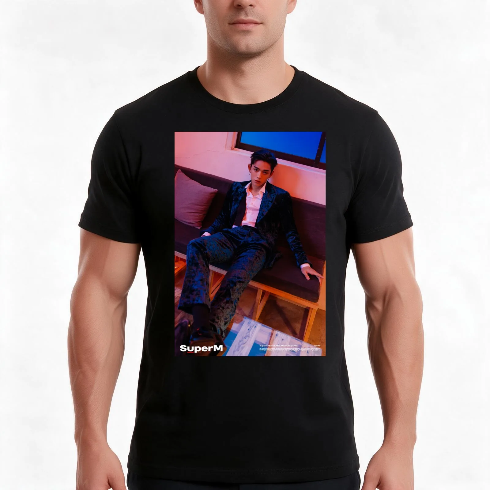SUPERM JOPPING LUCAS T-Shirt, Summer Casual Cotton Tee, Oversized Streetwear Tops, Vintage Graphic Print, Loose Fit Short Sleeve