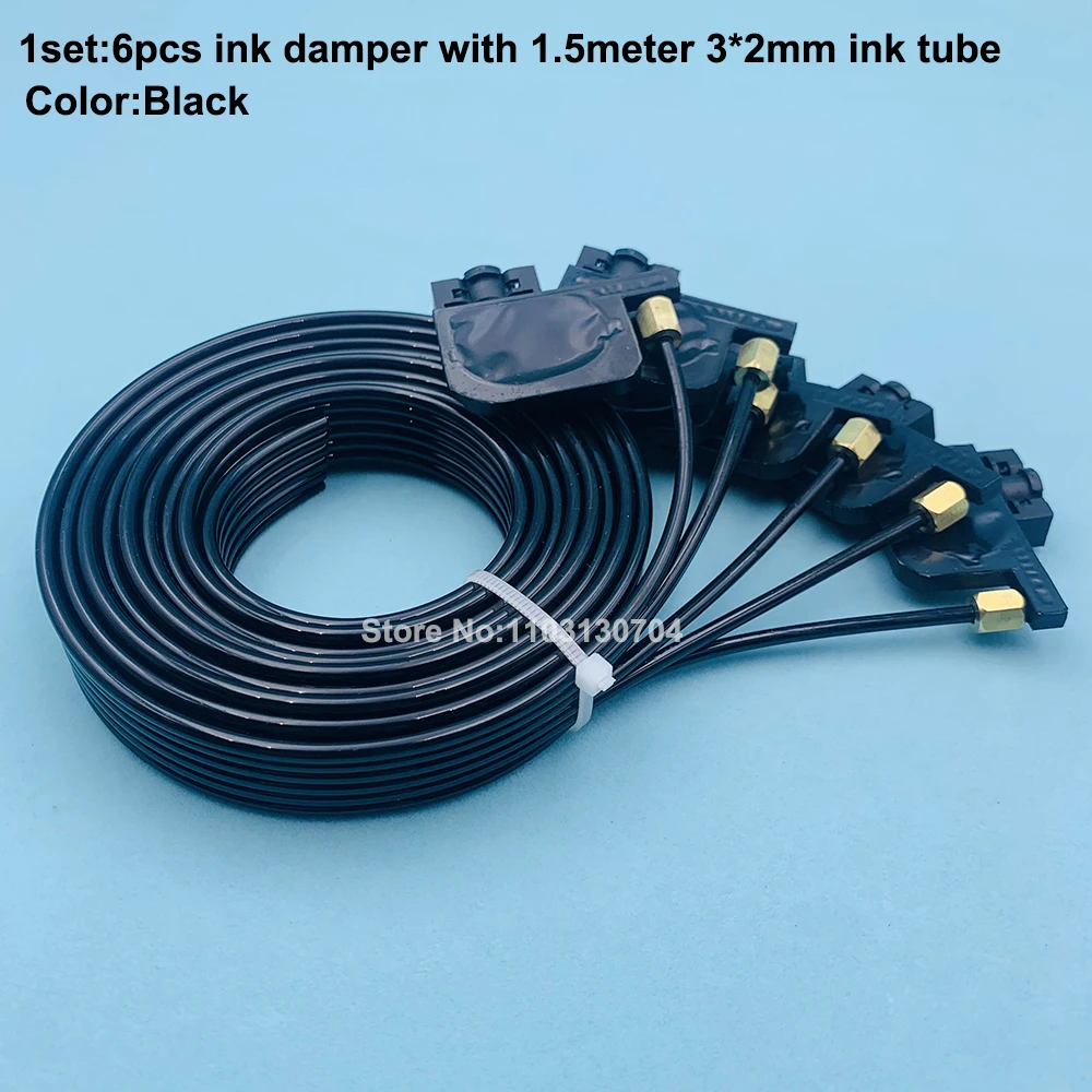 6 Color 3x2mm Ink Tube Hose Pipe Line with UV Square Small Damper Screw for Epson R330 R1900 L800 1390 R2000 1800 UV Printer