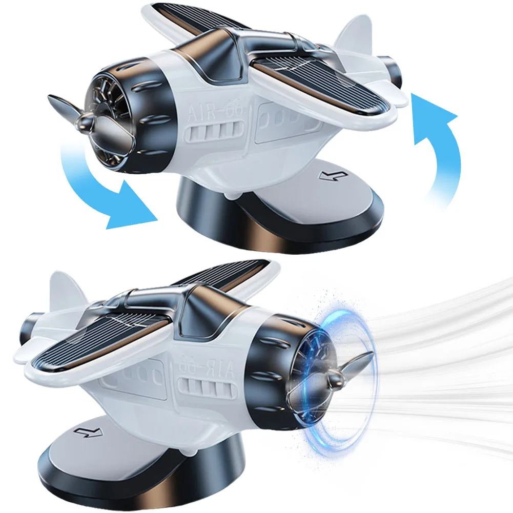

Solar Powered Dashboard Ornament Plastic Airplane Decoration Motion Activated Rotating Airplane Ornament for Cars Interior