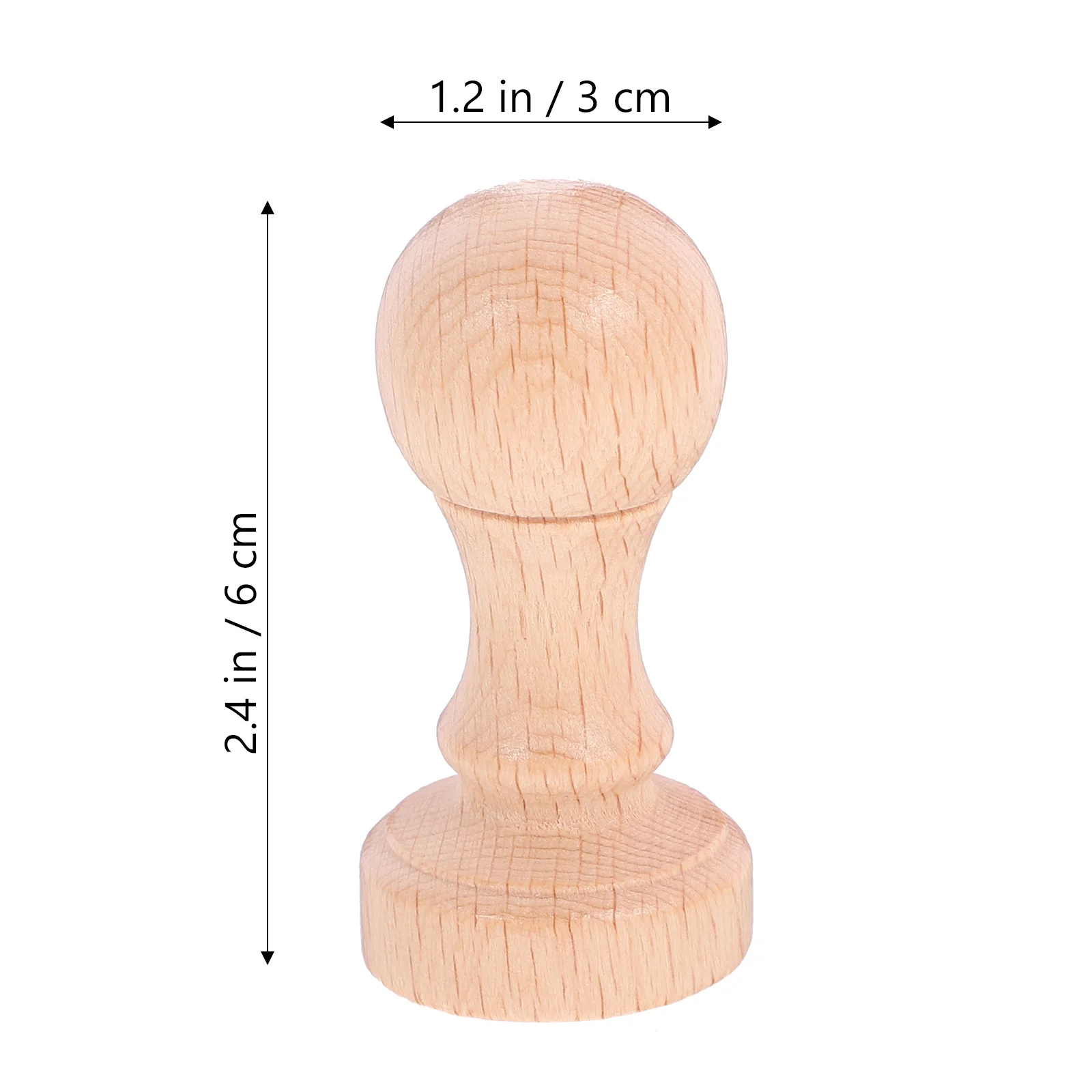 2 Pcs Wooden Seal Creative Stamper Handbook Vintage Decor DIY Carving Blank Smooth Impression Supply