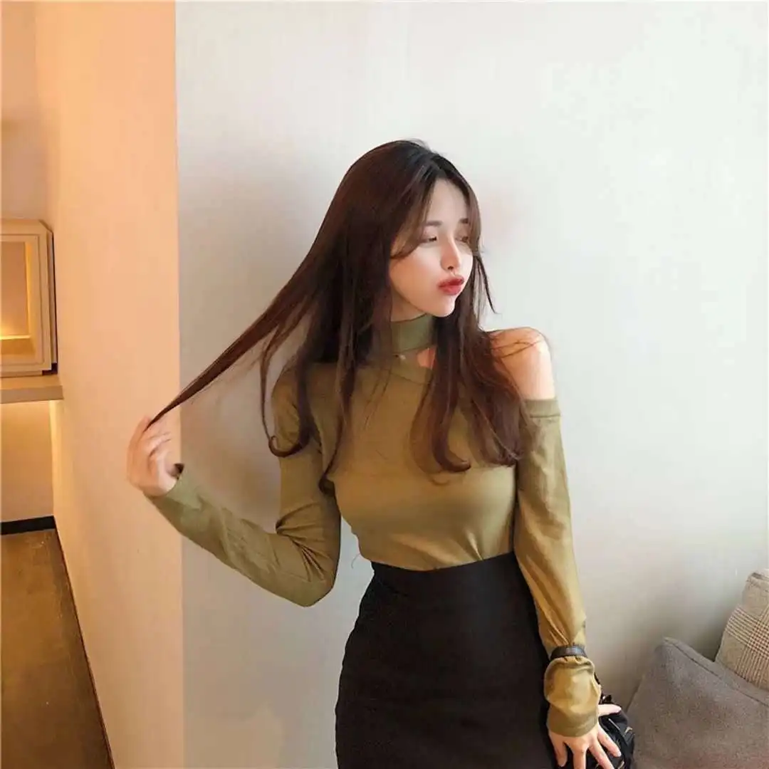 Women\'s Knit Sweater Halter Neck Dark Coquette Ladies Pullovers Off Shoulder Sale All Cheap Elegant Fashion 2024 Basic Aesthetic