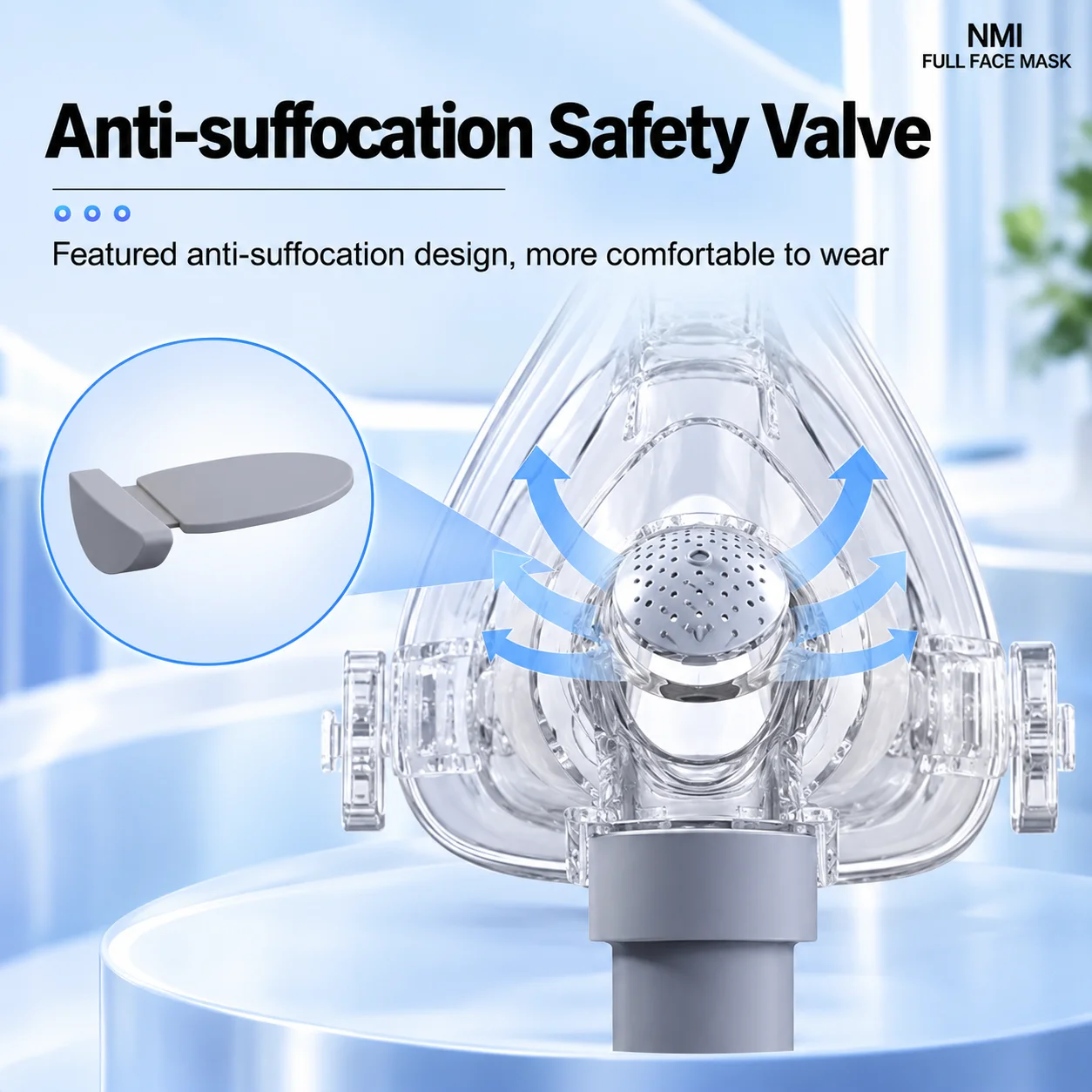 Resoxy NMI CPAP Vollgesichtsmaske Doppelschichtige Silikonpolsterung Leiser Auspuff Komfortables Kopfband für Schlaf, Schnarchen und Apnoe – Detail 11