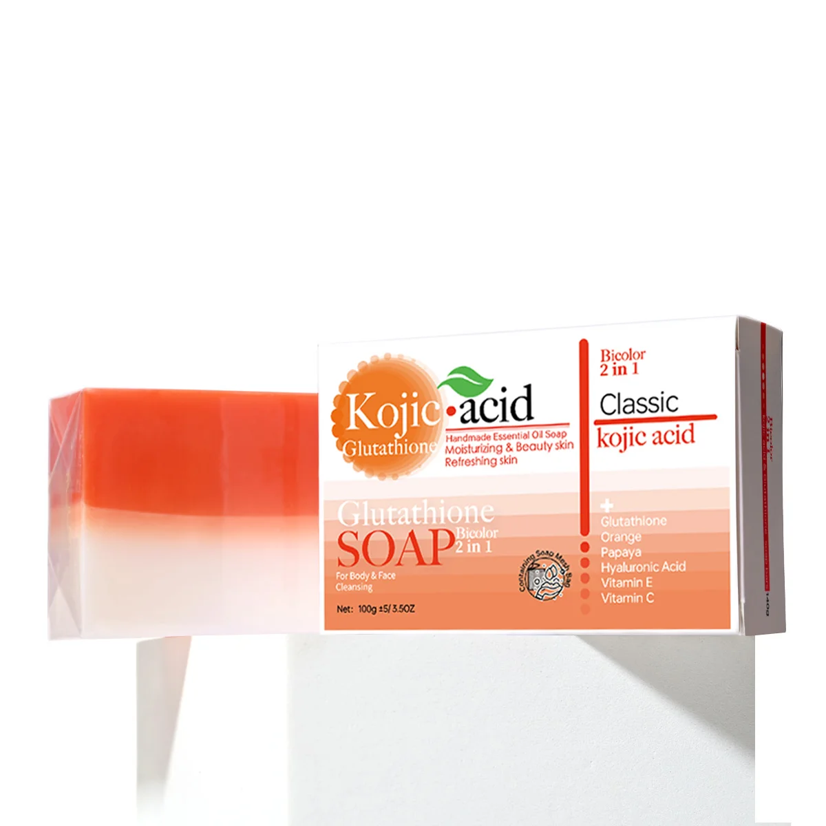 حار بيع العضوية 100 جرام حمض الكوجيك + الجلوتاثيون الصابون بار العسل مكافحة حب الشباب المعونة تبييض حمام الوجه