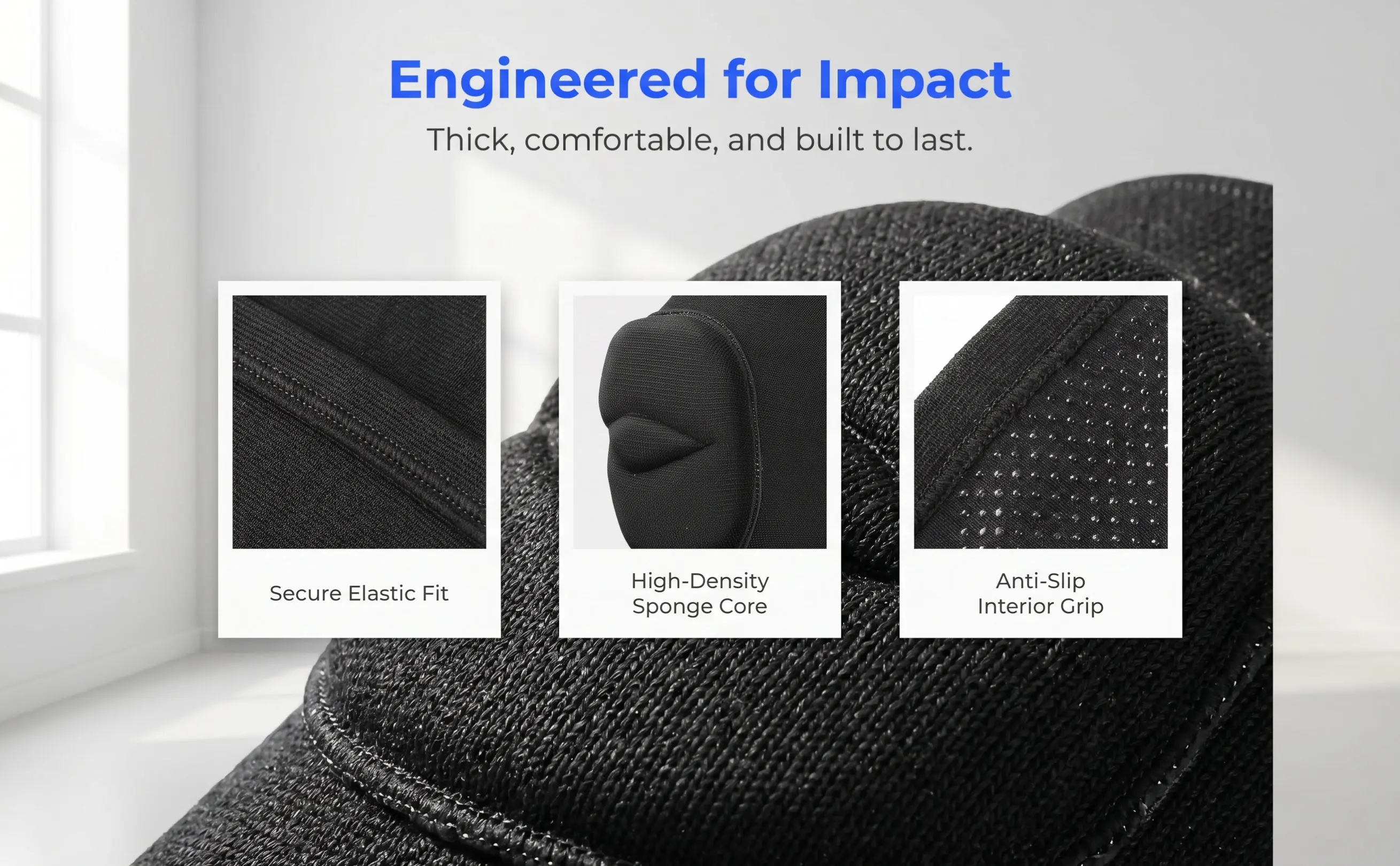 Thickened Sponge Knee Brace for Sports, Yoga, Training, Volleyball & Snowboarding – Anti-Collision Support Pads