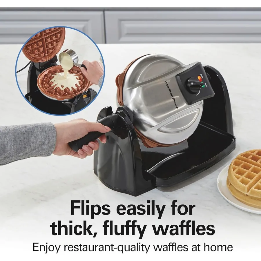 صانع الوافل البلجيكي مع أطباق مطلية غير لاصقة خالية من مادة PFAS قابلة للإزالة لسهولة الوجه والتنظيف تتميز بالسيراميك المتين