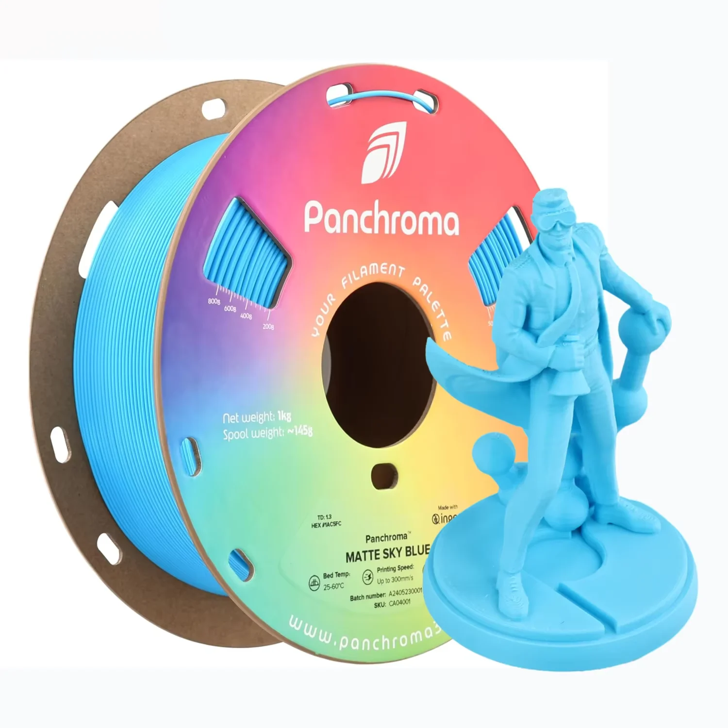 Polymaker PolyTerra PLA (Panchroma Matte) filament 1.75mm 1kg, matte finish for high-speed and easy printing (old/new packaging)