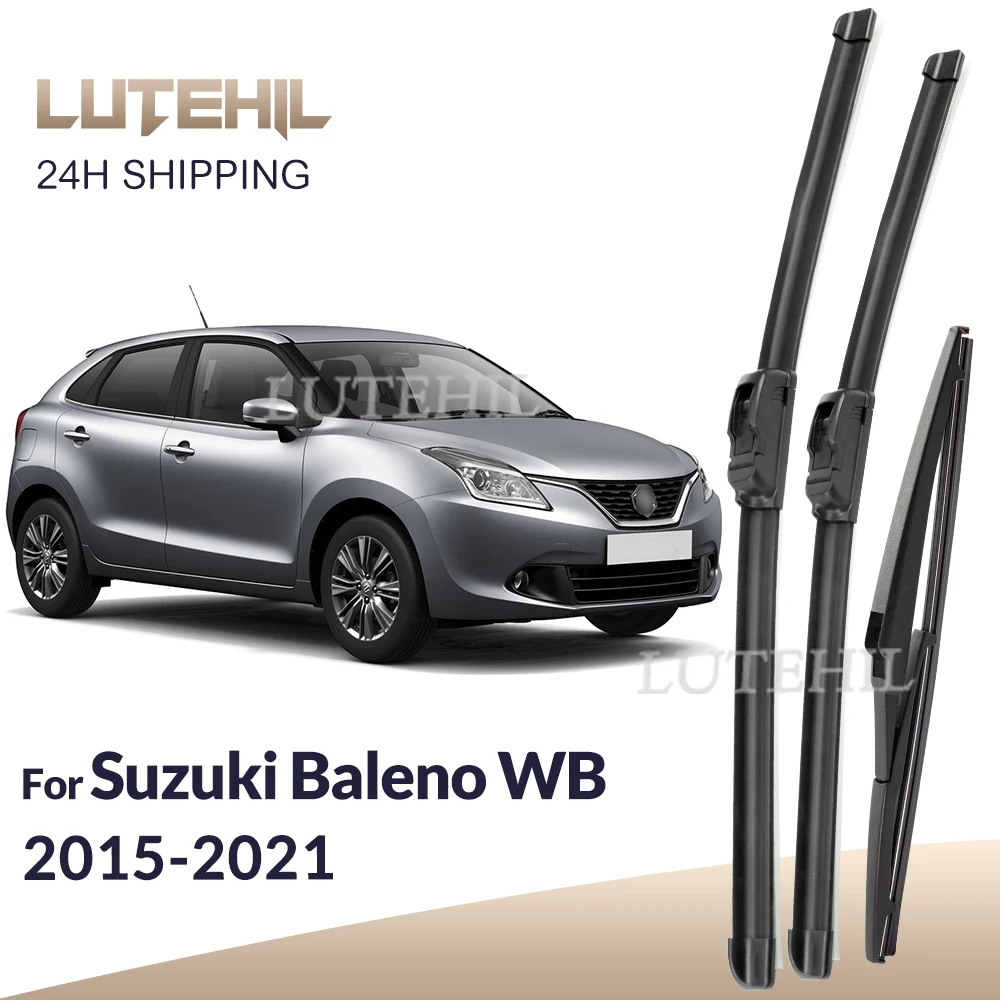 

For Suzuki Baleno WB 2015-2021 2016 2017 2018 Wiper Front & Rear Wiper Blades Windshield Windscreen Window Brushes 21"+18"+12"